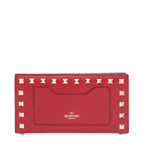 Rockstud Continental Wallet Red