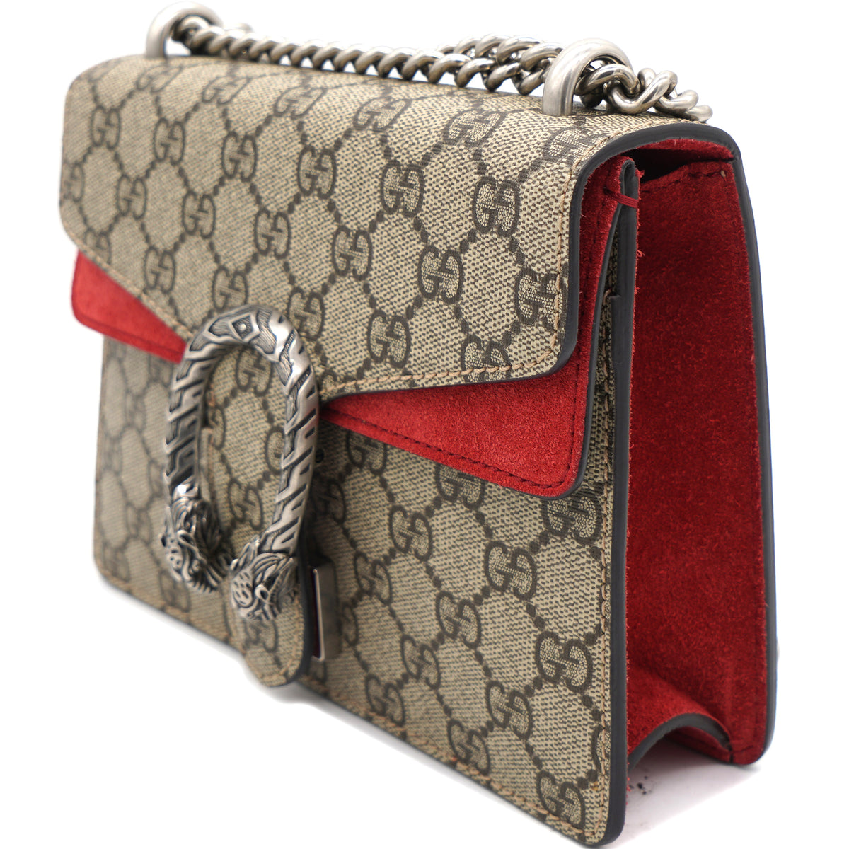 Gucci Small Dionysus Logo Velvet Shoulder Bag In Brown