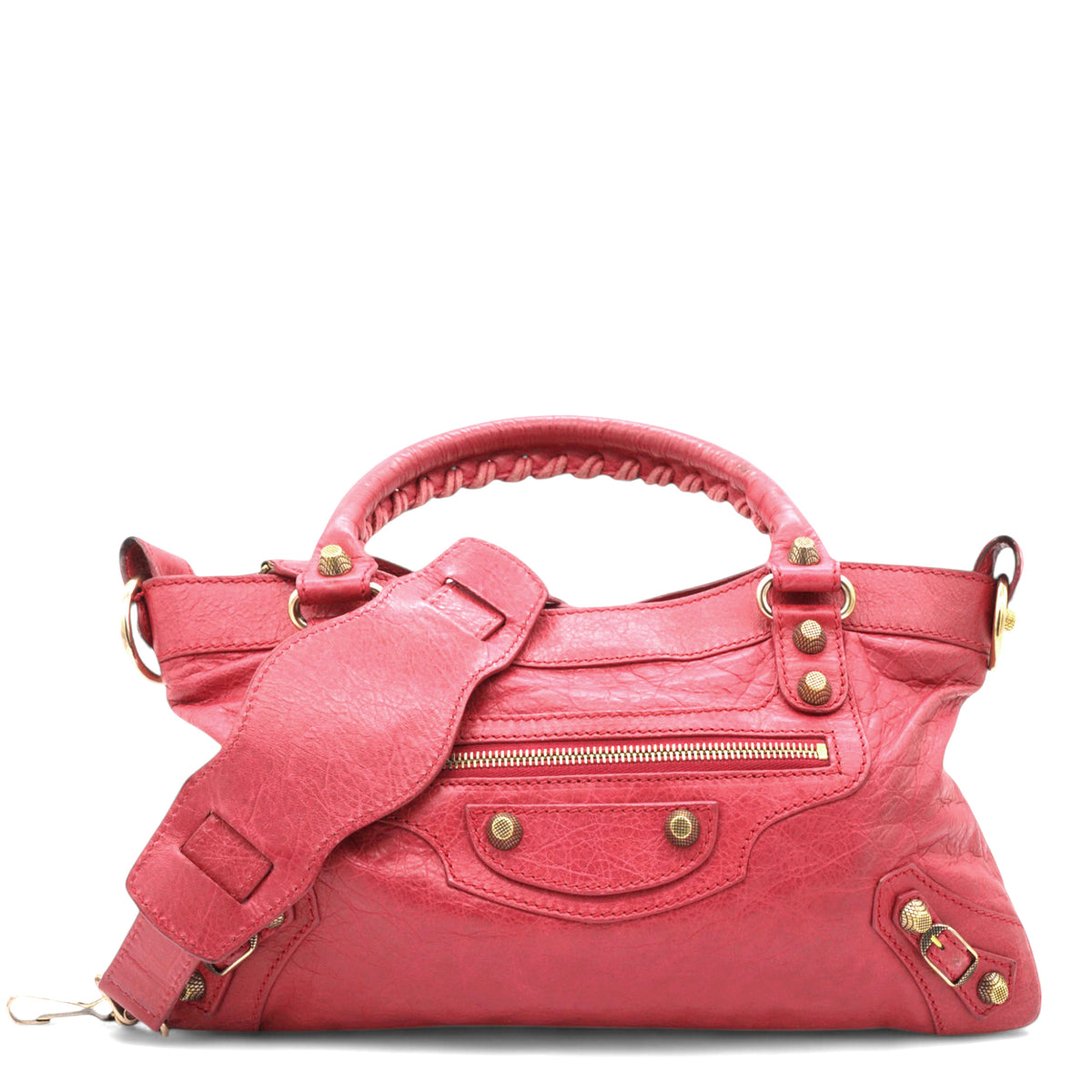 BALENCIAGA Red Lambskin Leather Motorcycle City Bag – STYLISHTOP