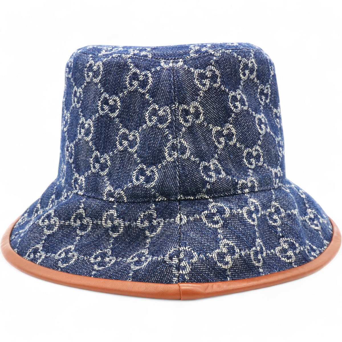 Gucci Blue Denim GG Monogram Bucket Hat with Tan Dust Bag GG Denim Bucket Hat Size M main image 2