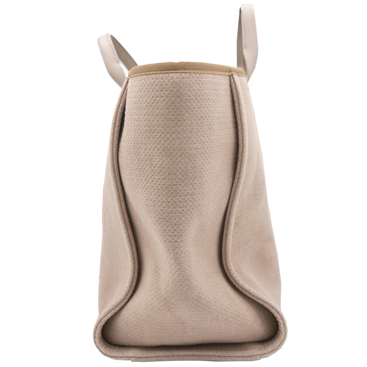 Chanel Beige Tweed Deauville Shopping Tote Bag STYLISHTOP