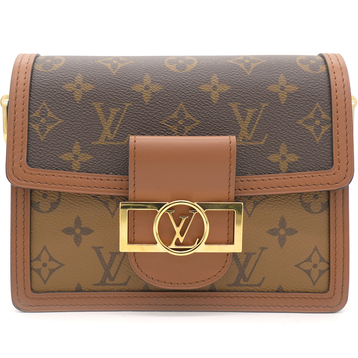 Louis Vuitton Dauphine Shoulder Bag Reverse Monogram Canvas Mini Brown  13540542