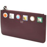 Leather Rainbow Stud Pouch Clutch