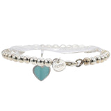 Return To Tiffany Blue Heart Tag Bead Bracelet In Silver