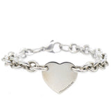 Sterling Silver Heart Tag Charm Bracelet
