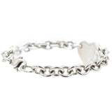 Sterling Silver Heart Tag Charm Bracelet