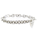Sterling Silver Heart Tag Charm Bracelet