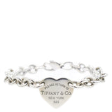 Sterling Silver Heart Tag Charm Bracelet