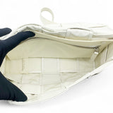 Lambskin Maxi Intrecciato Small Cassette Crossbody Bag White