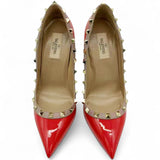 Red Patent Leather Rockstud Pumps Size36.5