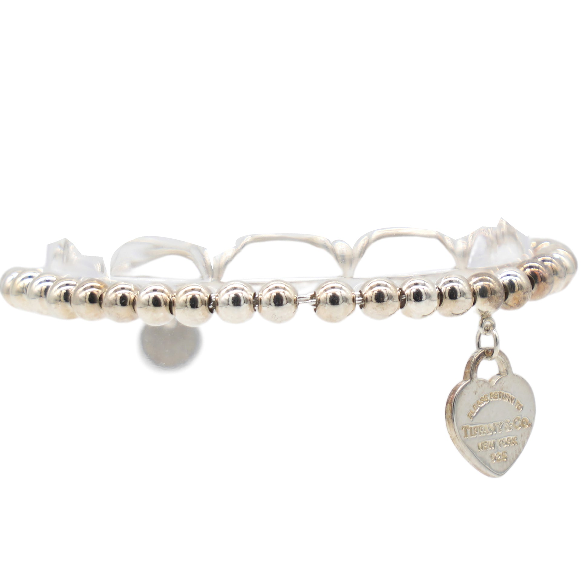 Return To Tiffany Blue Heart Tag Bead Bracelet In Silver