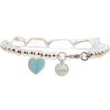 Return To Tiffany Blue Heart Tag Bead Bracelet In Silver