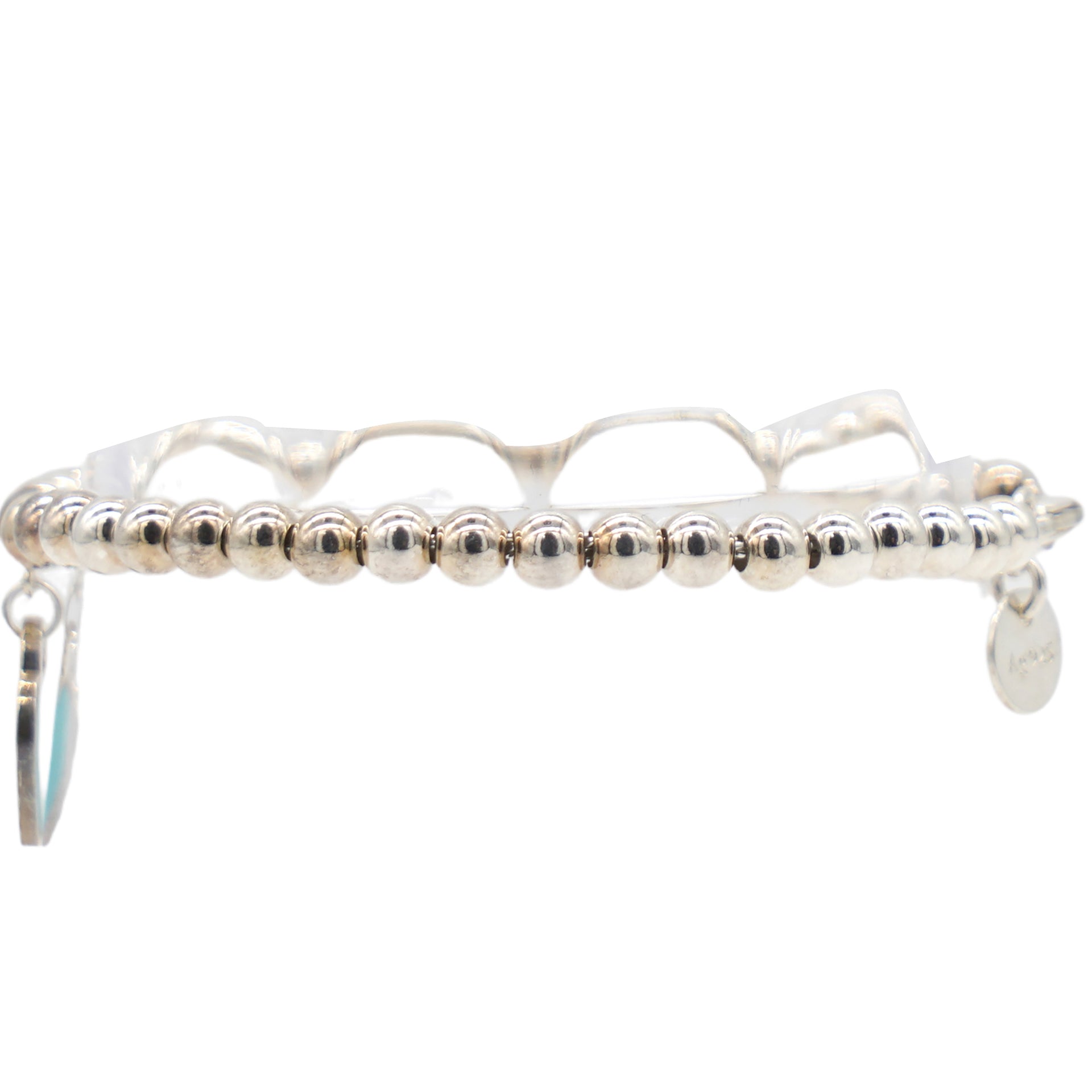 Return To Tiffany Blue Heart Tag Bead Bracelet In Silver