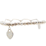 Return To Tiffany Blue Heart Tag Bead Bracelet In Silver