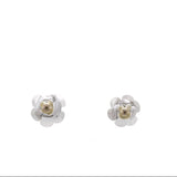 23 White Camellia Flower Stud Earrings 
