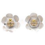 23 White Camellia Flower Stud Earrings 