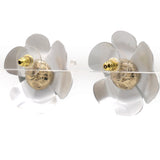 23 White Camellia Flower Stud Earrings 