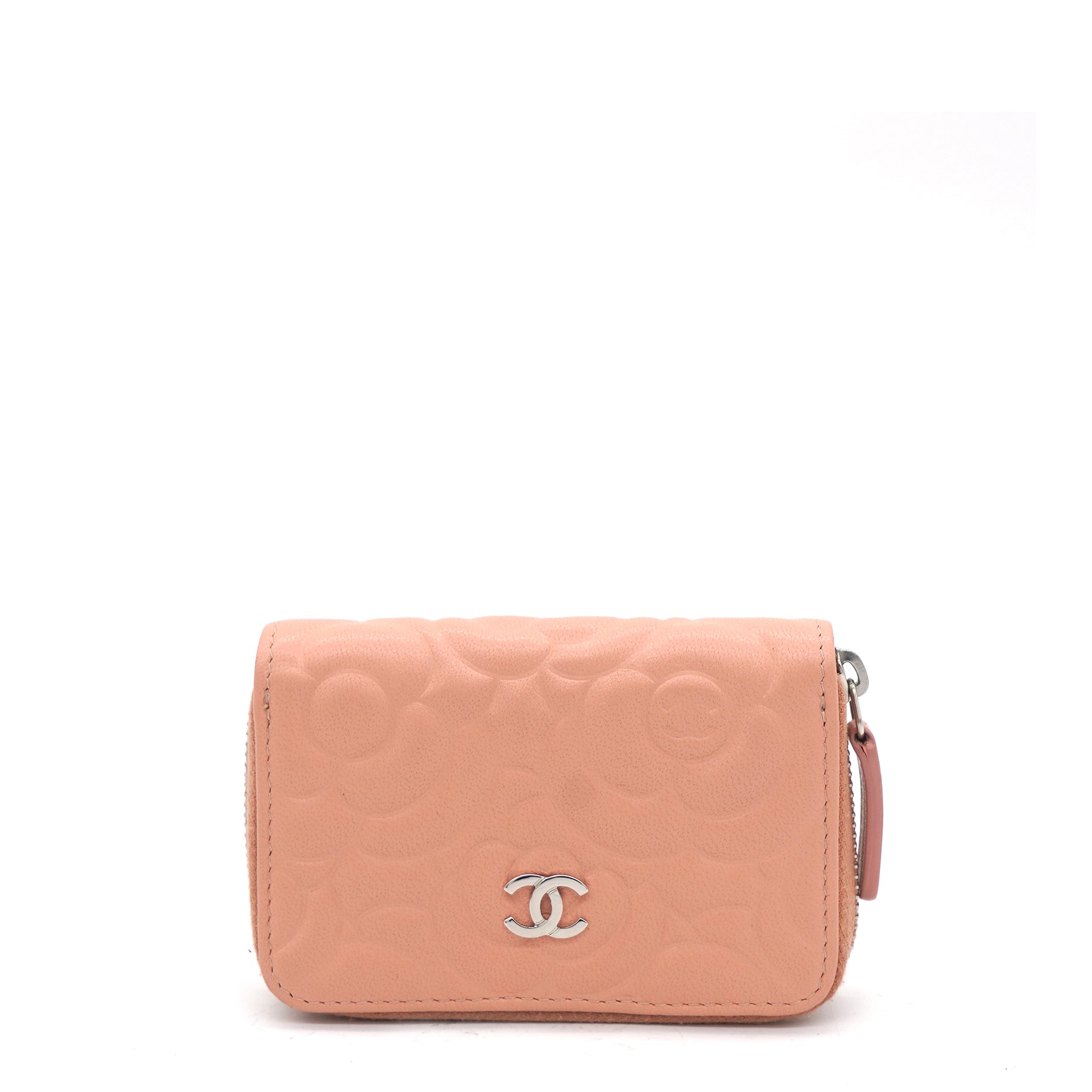 Chanel Lambskin Camellia Embossed Zip Around Wallet Pink – STYLISHTOP