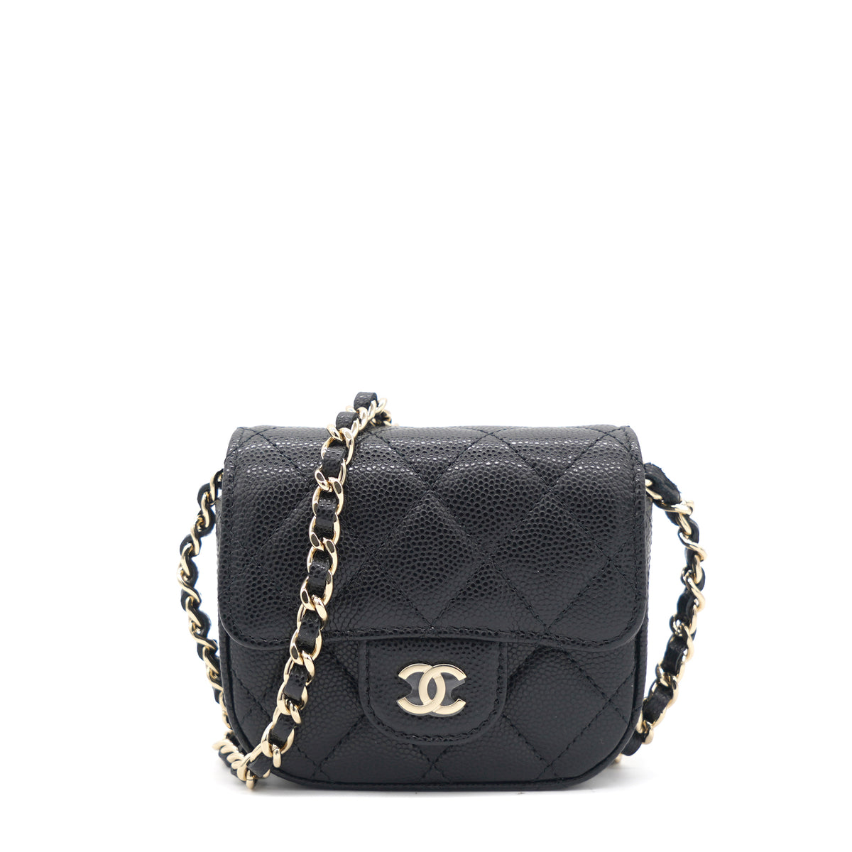 CHANEL Caviar Mini Small Chain One Shoulder Bag Black Quilted Leather  ref.214022 - Joli Closet