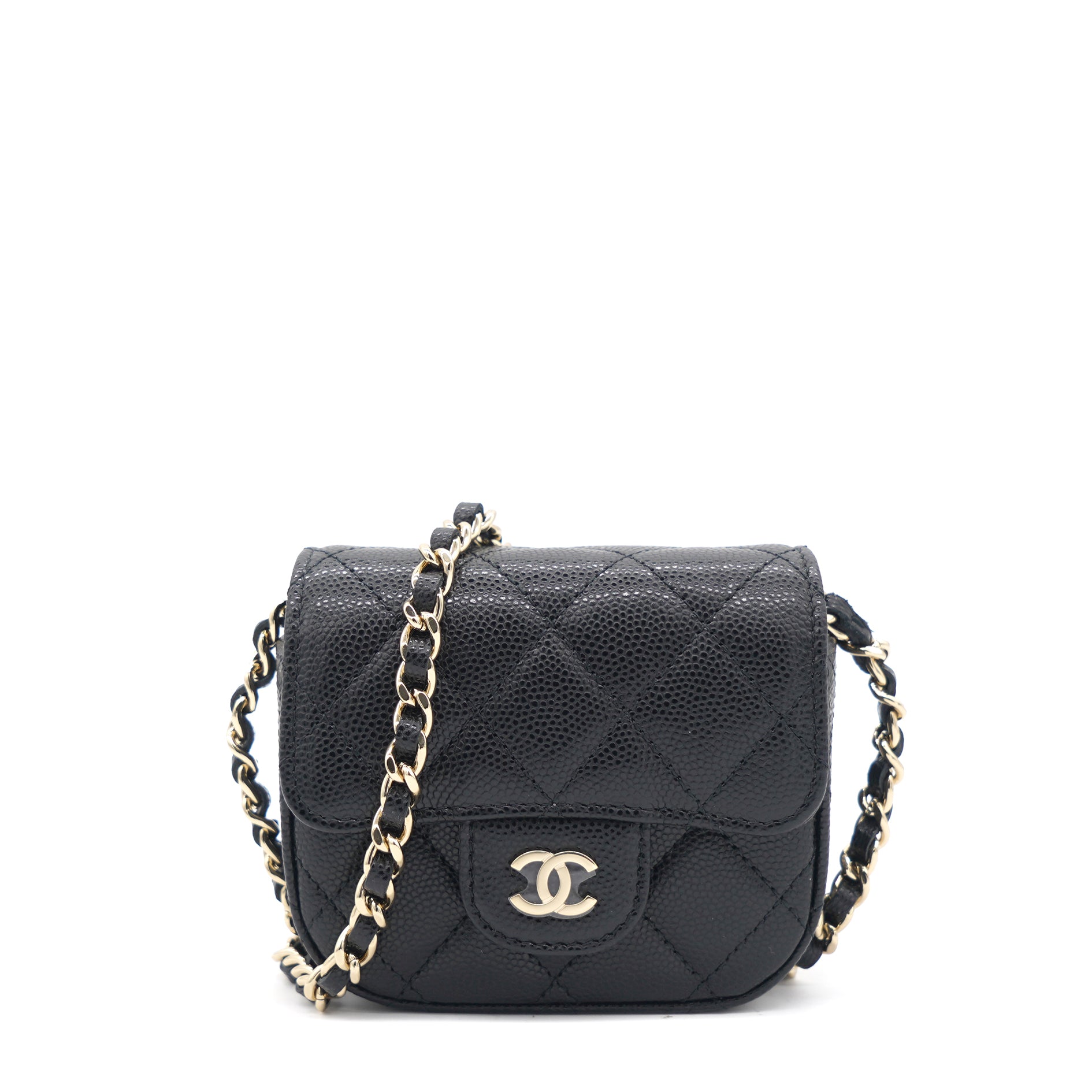 Black Chanel Mini Classic Square Lambskin Single Flap Bag  Designer Revival