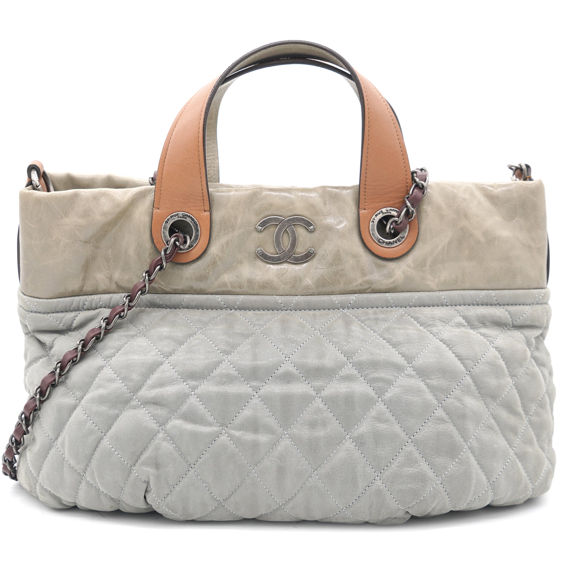 Chanel Grey Quilted Iridescent Calfskin Large In-The-Mix – STYLISHTOP