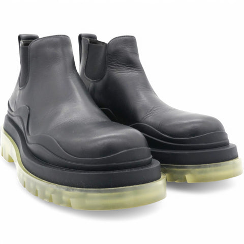 BOTTEGA VENETA Lug Low-Toe Leather Chelsea Boots Size38 