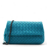BOTTEGA VENETA Nappa Intrecciato Small Chain Crossbody Teal 