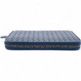 BOTTEGA VENETA Nappa Intrecciato Zip Around Wallet Pacific Navy 