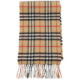 BURBERRY Checked Cashmere Scarf Brown