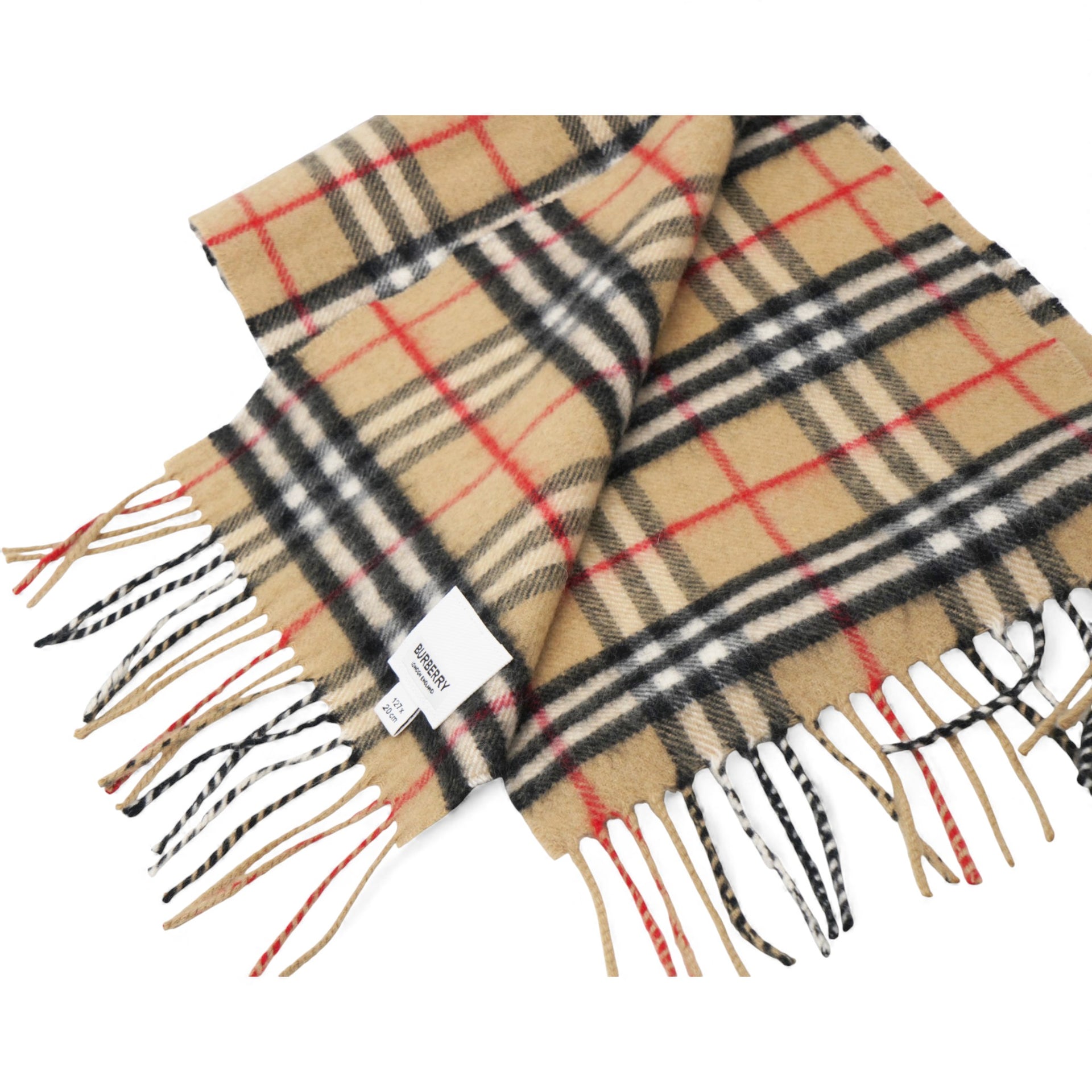 BURBERRY Checked Cashmere Scarf Brown