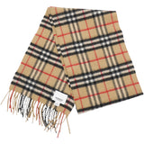 BURBERRY Checked Cashmere Scarf Brown