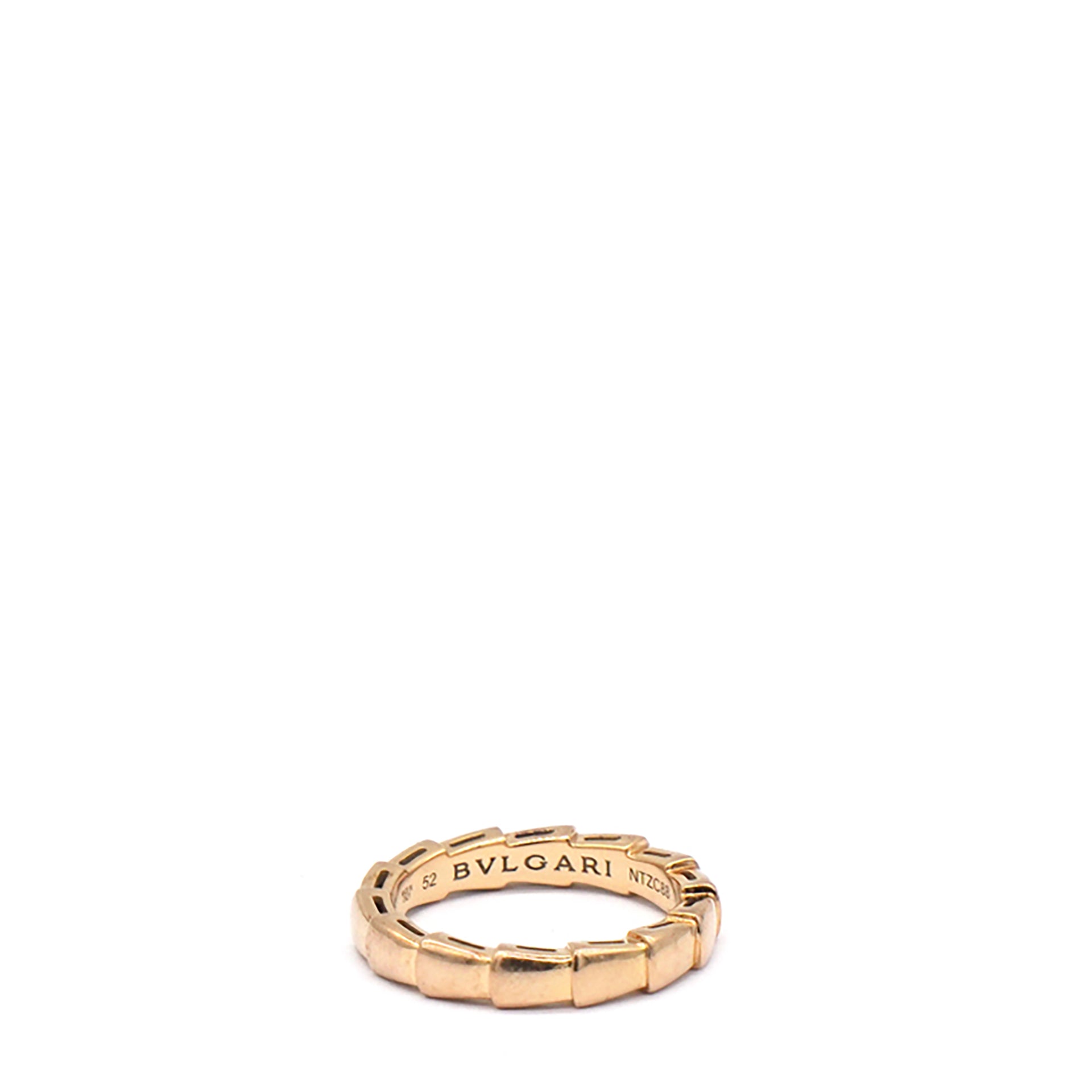 BVLGARI Serpenti Viper 18k Rose Gold Ring Size 52 