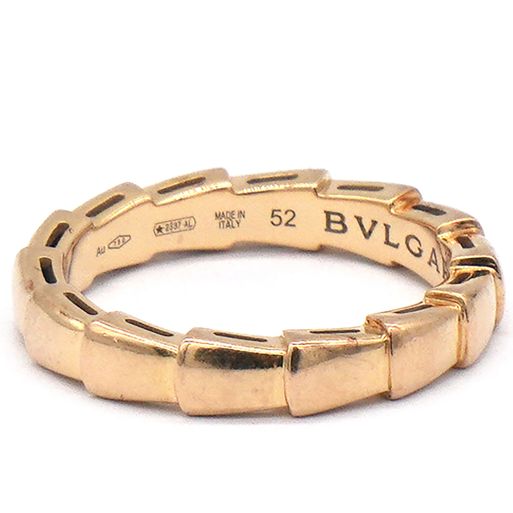 BVLGARI Serpenti Viper 18k Rose Gold Ring Size 52 – STYLISHTOP