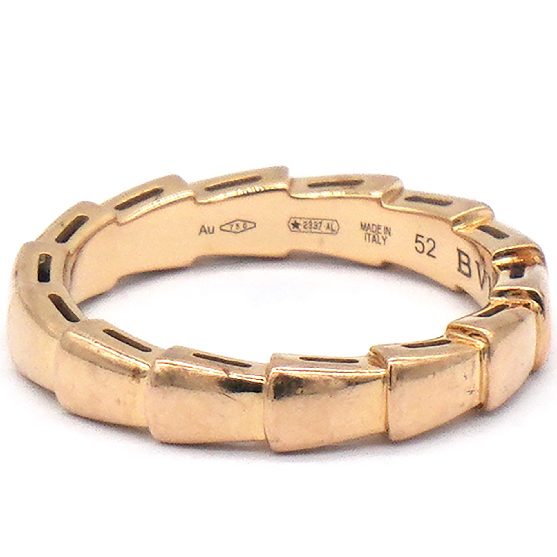 BVLGARI Serpenti Viper 18k Rose Gold Ring Size 52 