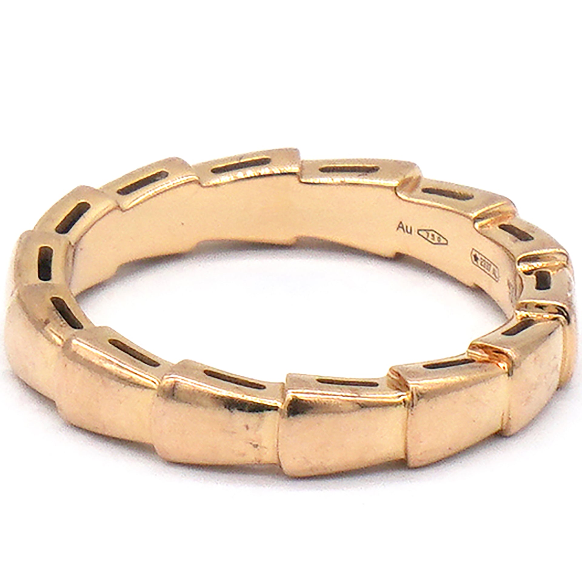 BVLGARI Serpenti Viper 18k Rose Gold Ring Size 52 