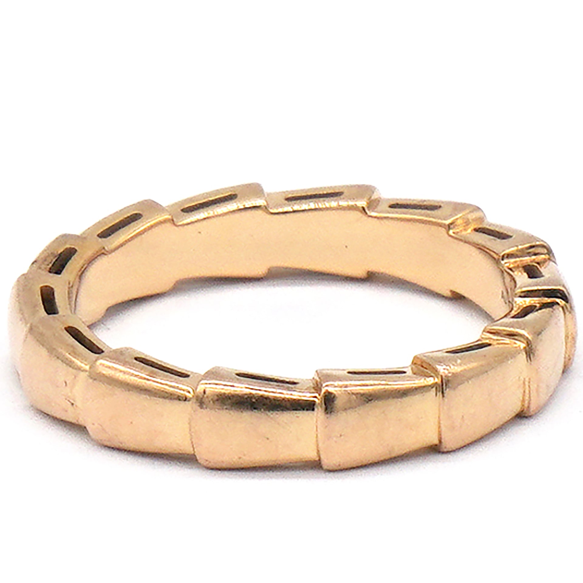 BVLGARI Serpenti Viper 18k Rose Gold Ring Size 52 
