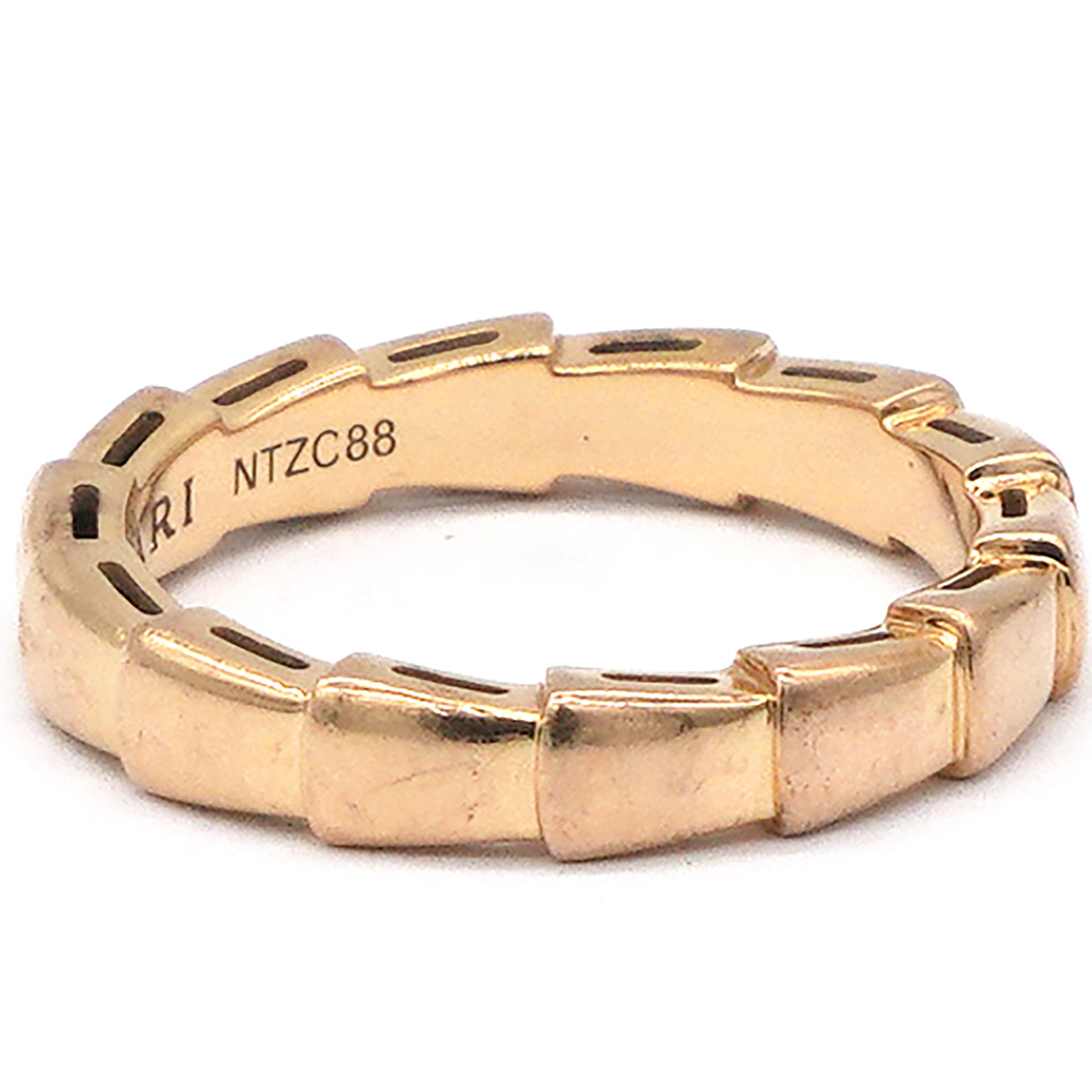 BVLGARI Serpenti Viper 18k Rose Gold Ring Size 52 