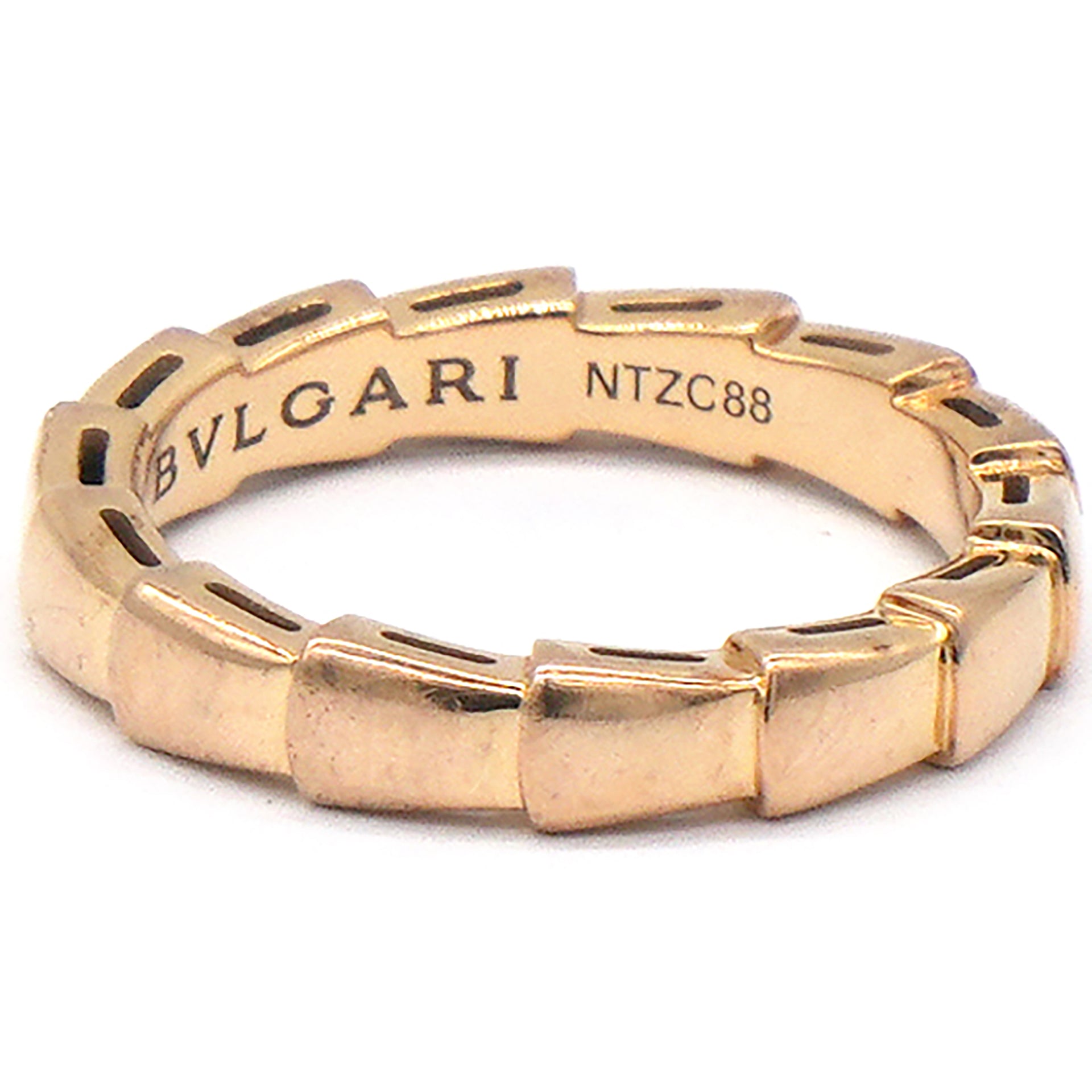BVLGARI Serpenti Viper 18k Rose Gold Ring Size 52 
