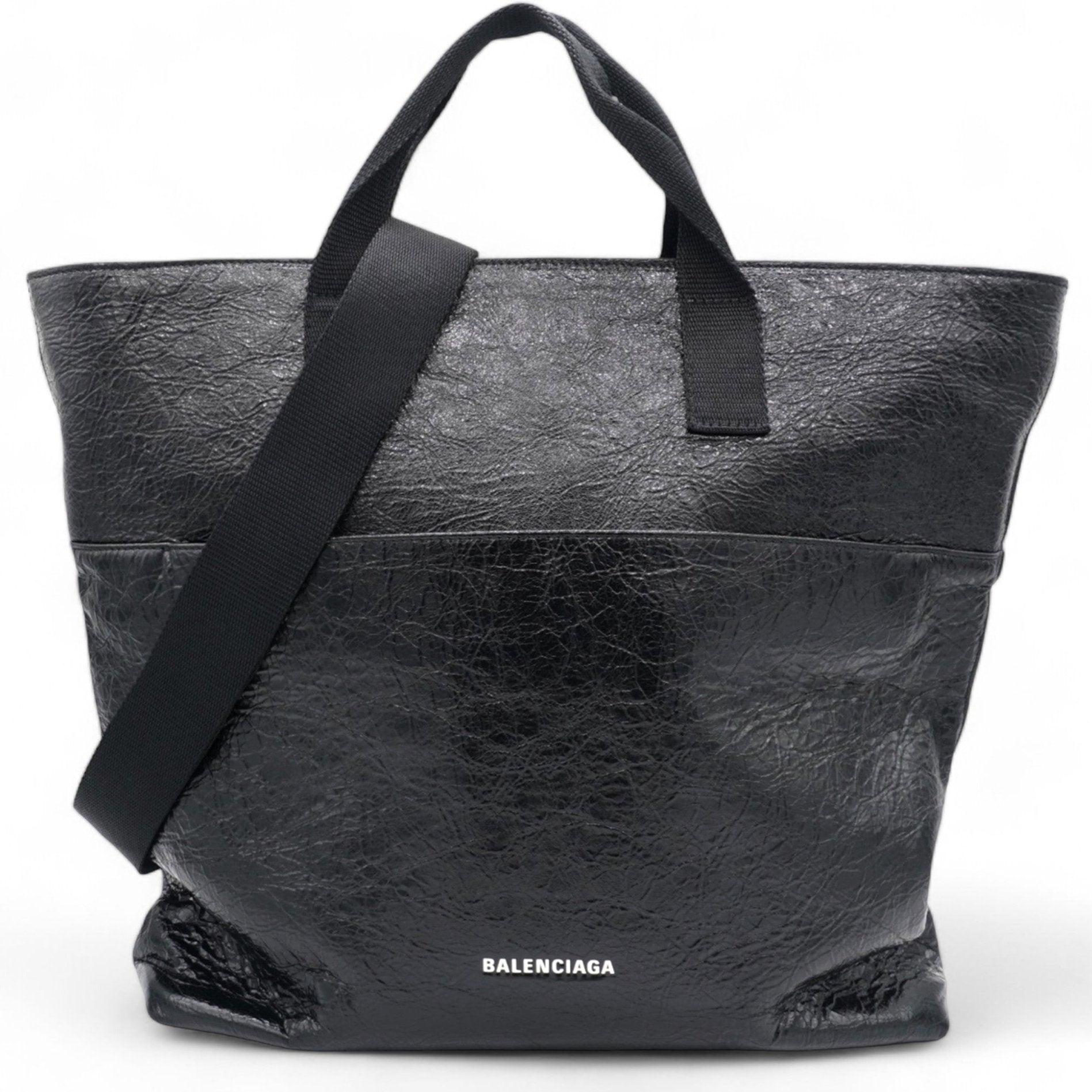 Balenciaga Agneau Arena Explorer Tote Bag with Strap Black 