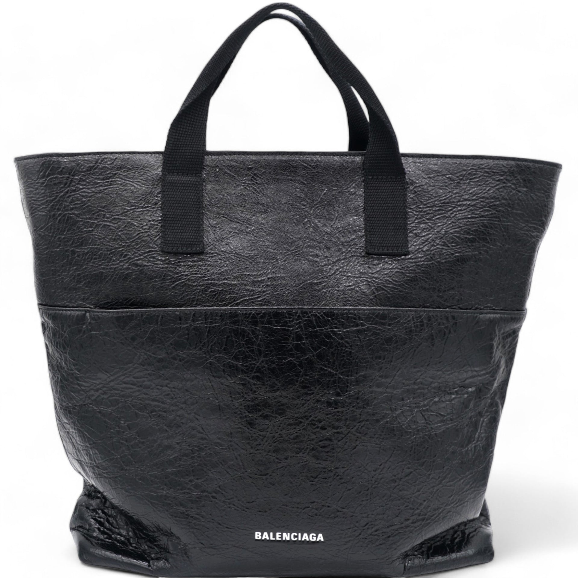 Balenciaga Agneau Arena Explorer Tote Bag with Strap Black 