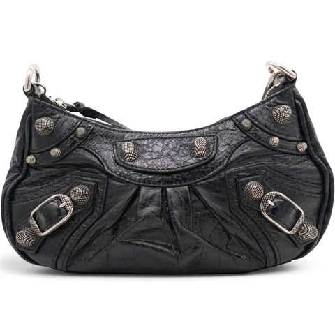 Balenciaga Agneau Arena Le Cagole Mini Purse With Chain Black 