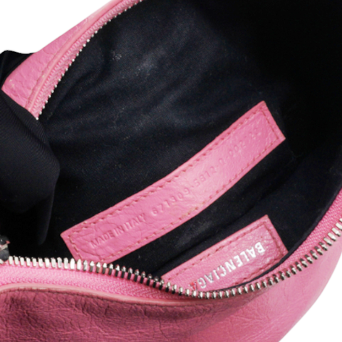 Balenciaga Agneau Arena Le Cagole Shoulder Bag XS Candy Pink 