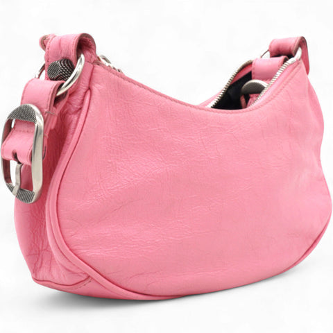 Balenciaga Agneau Arena Le Cagole Shoulder Bag XS Candy Pink 