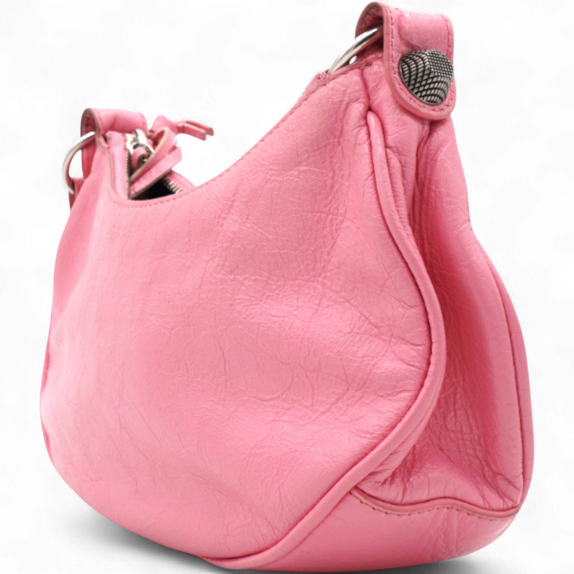 Balenciaga Agneau Arena Le Cagole Shoulder Bag XS Candy Pink 
