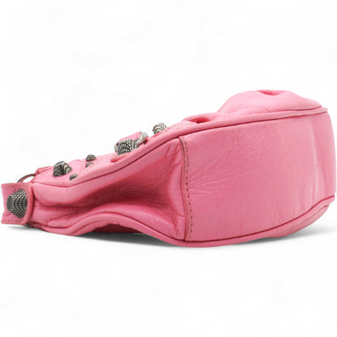 Balenciaga Agneau Arena Le Cagole Shoulder Bag XS Candy Pink 