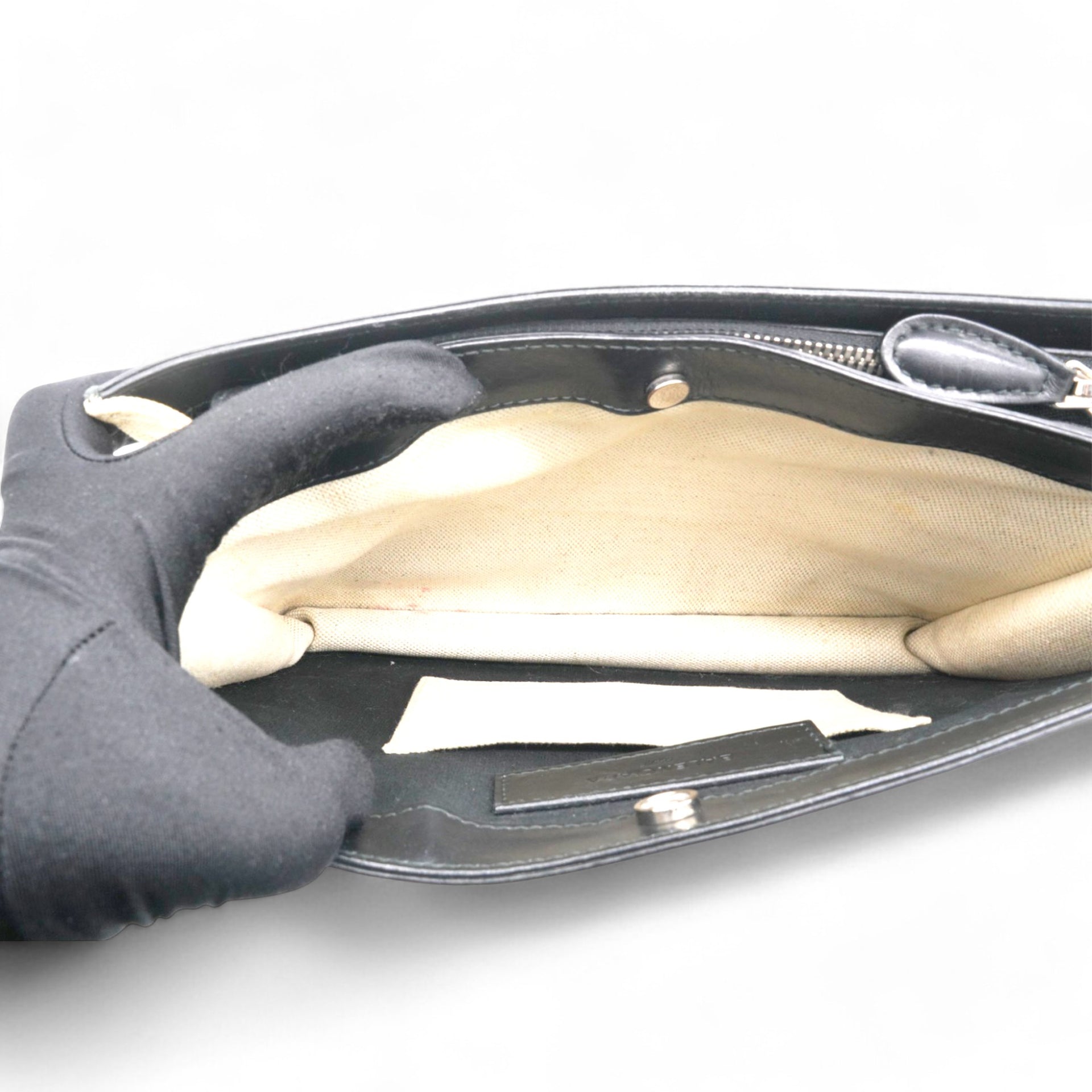 Balenciaga Cotton Canvas Pochette Crossbody Bag Black 