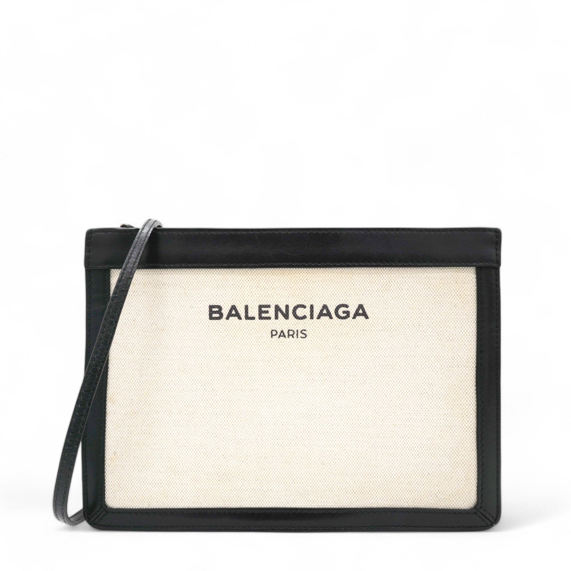 Balenciaga Cotton Canvas Pochette Crossbody Bag Black