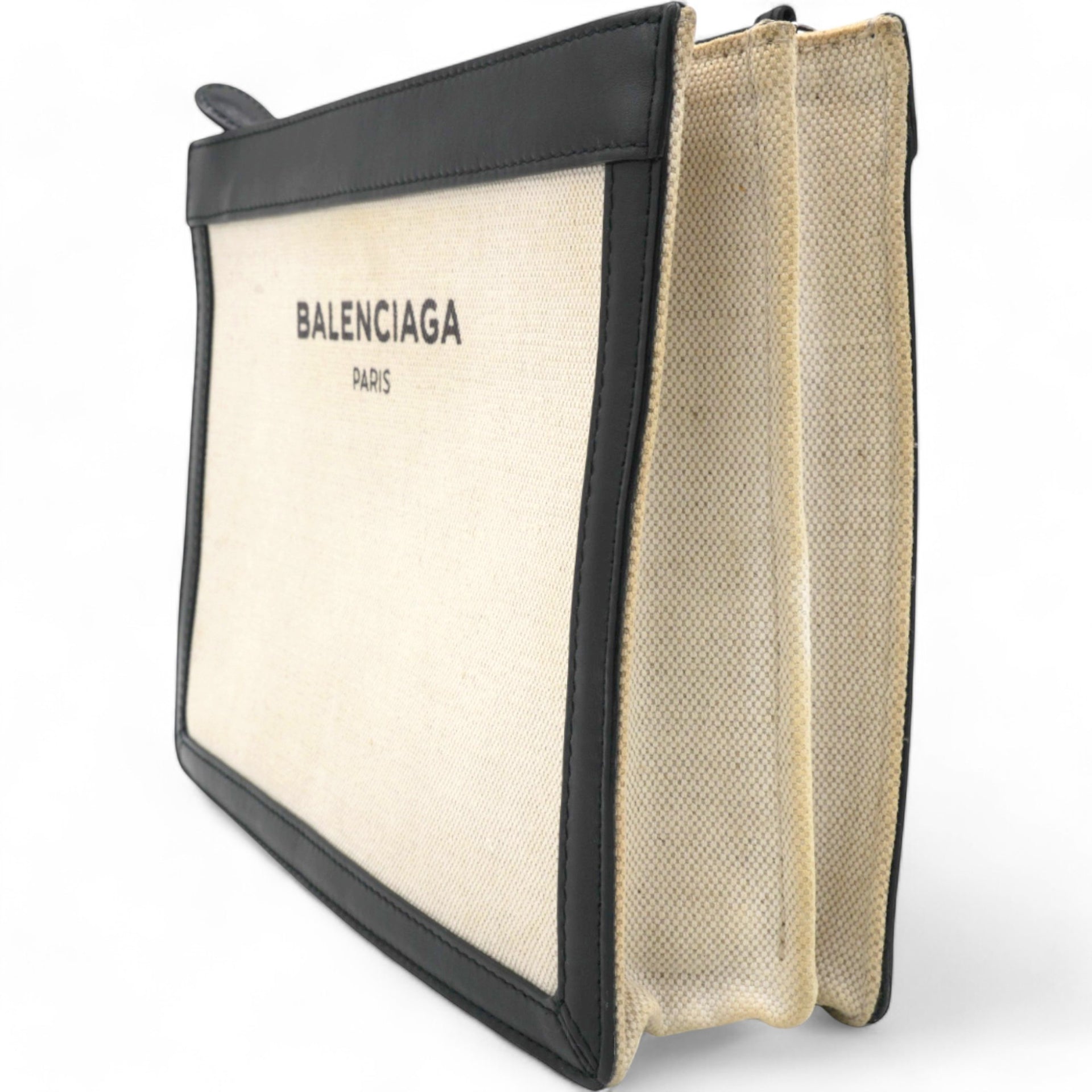 Balenciaga Cotton Canvas Pochette Crossbody Bag Black 