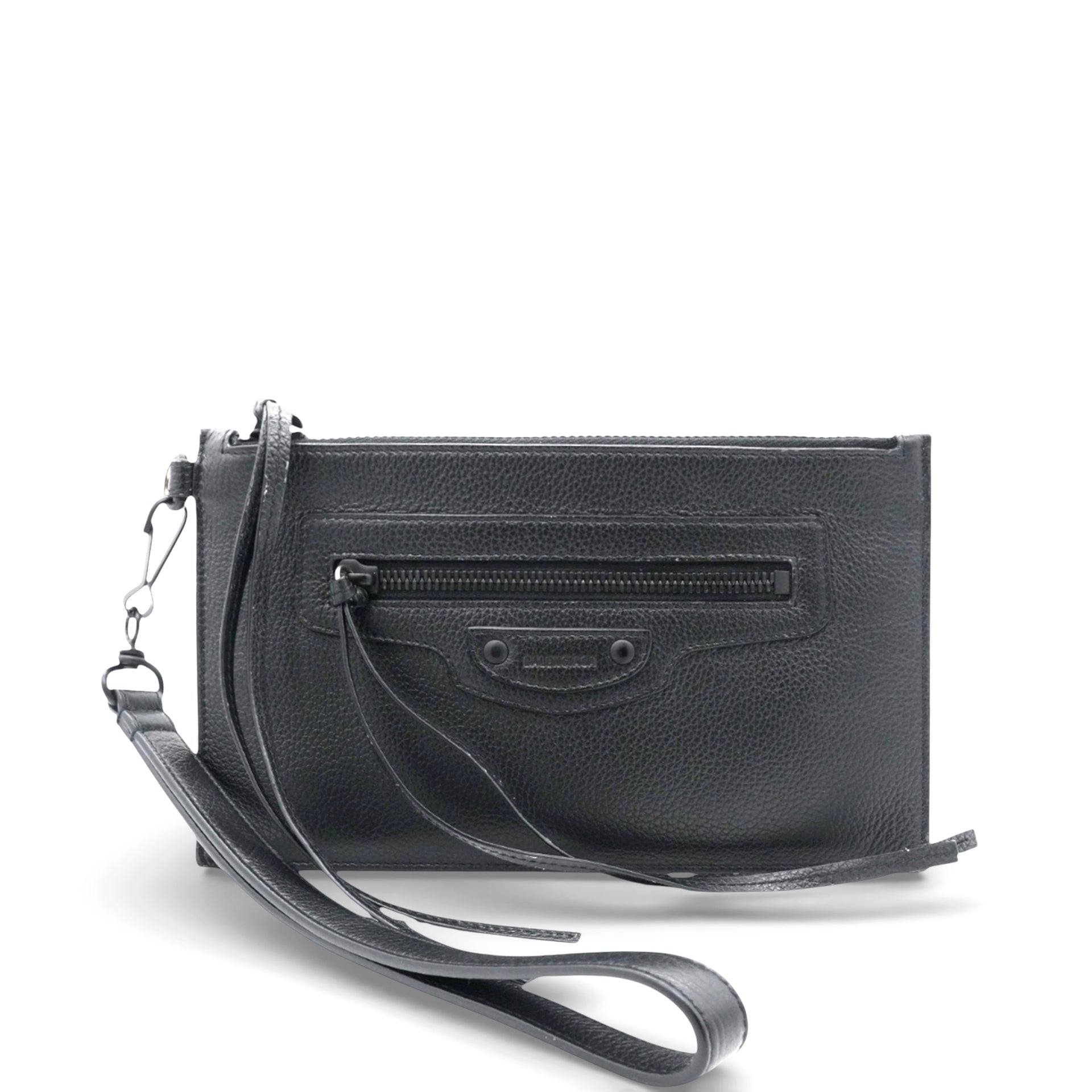 Balenciaga Leather Neo Classic Clutch Bag Black