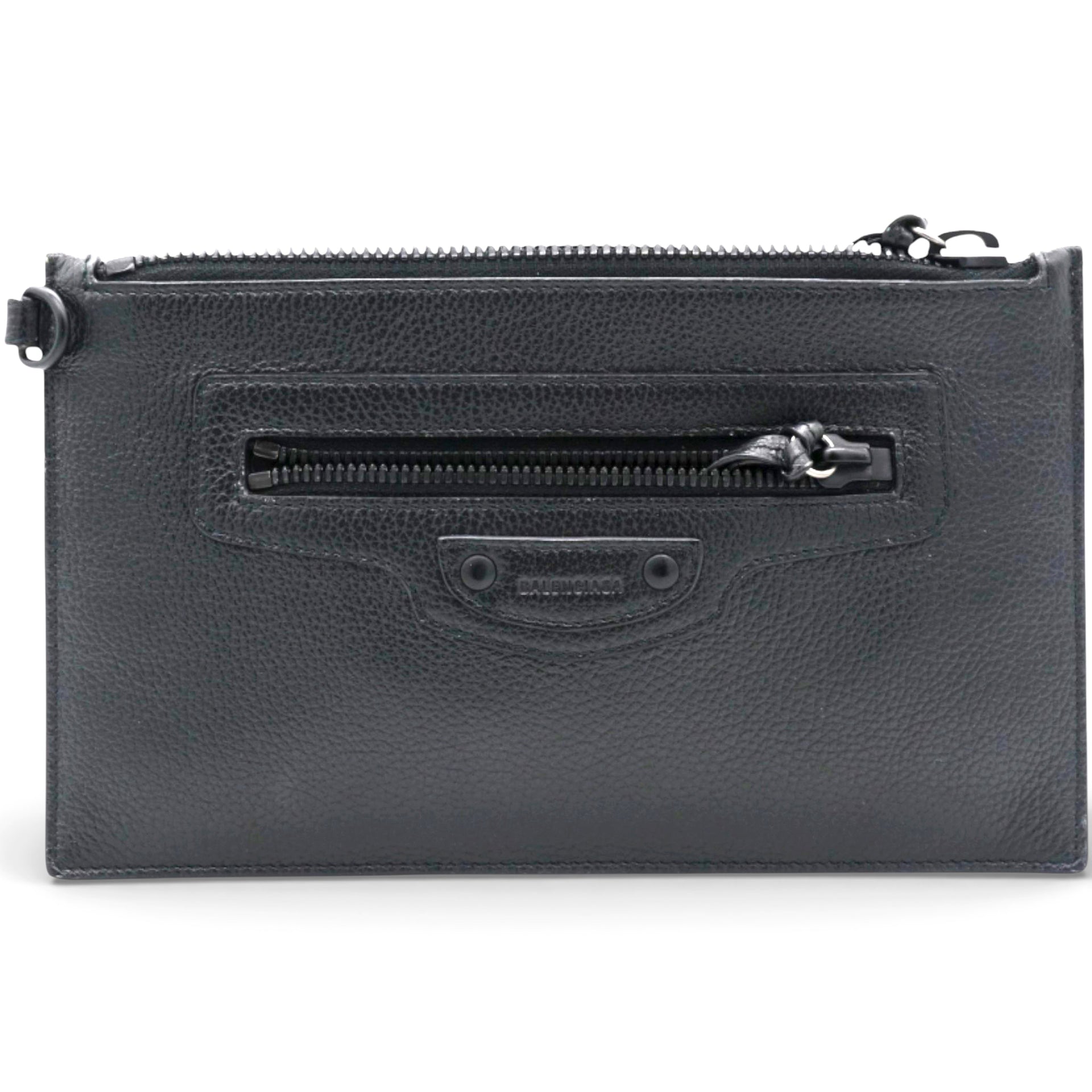 Balenciaga Leather Neo Classic Clutch Bag Black